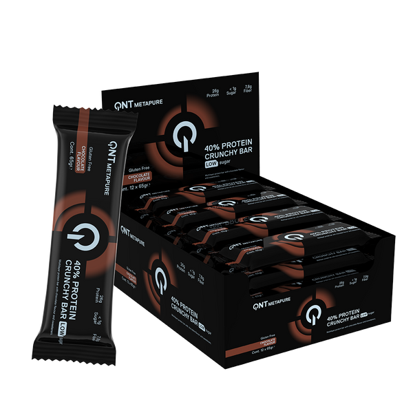 Caja de 12 Barras de Proteína Crunchy Bar 12x65 grs | 26 gr de proteína