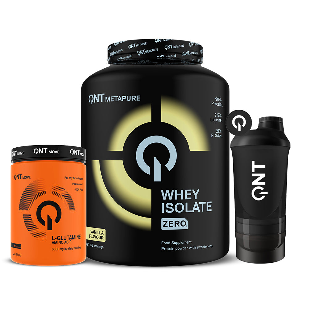 Metapure Whey Protein Isolate Zero Carb 4.4 Lb + Glutamina 350 Gr + Shaker