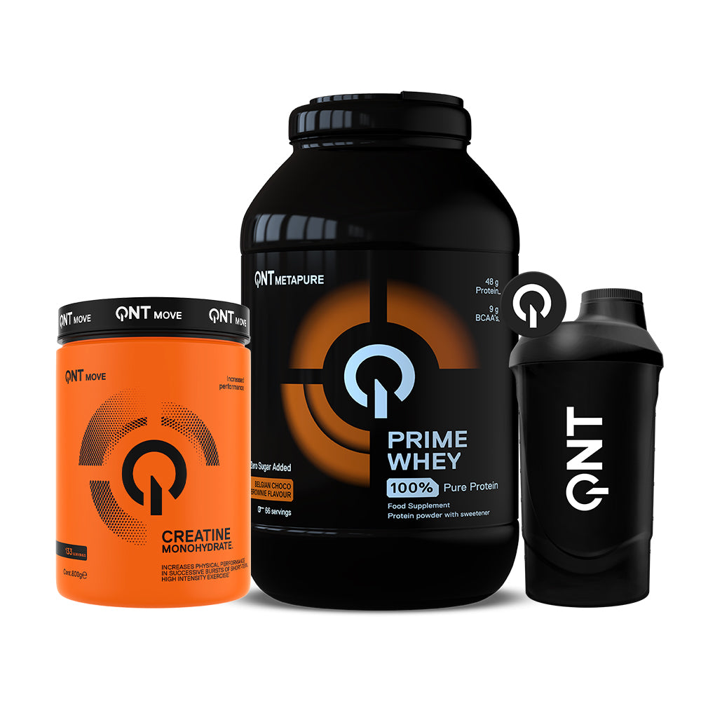 Proteína Prime Whey QNT 4.4Lbs + Creatina Monohydrate Pure 300 Grs + Shaker Gratis