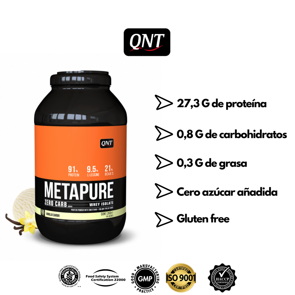 Proteína Metapure Whey Isolate Zero Carb 4.4Lbs + Glutamina