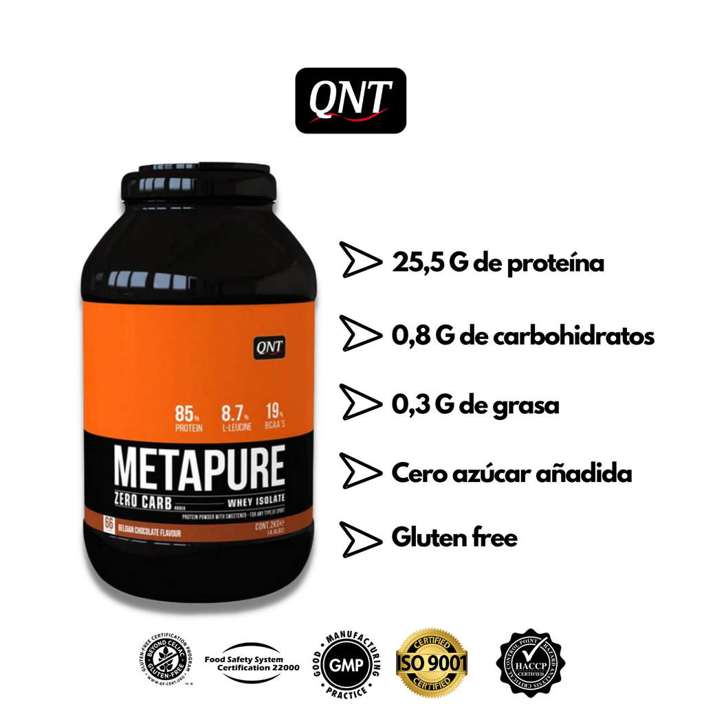 Proteína Whey Isolatada QNT Metapure 4.4 Lb + Shaker y Barrita Gratis